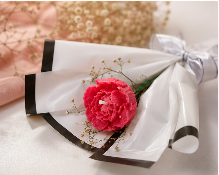 Flame Kart™ Red Carnation Wax Sachet Bouquet | Long-Lasting Fragrance | Elegant Home Décor & Gift