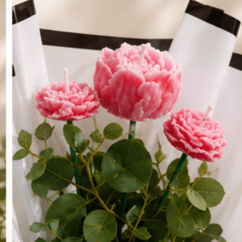 Blush Bloom Scented Candle Bouquet - FlameKart