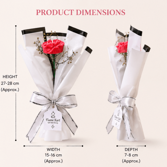 Red Carnation Wax Sachet Bouquet - FlameKart